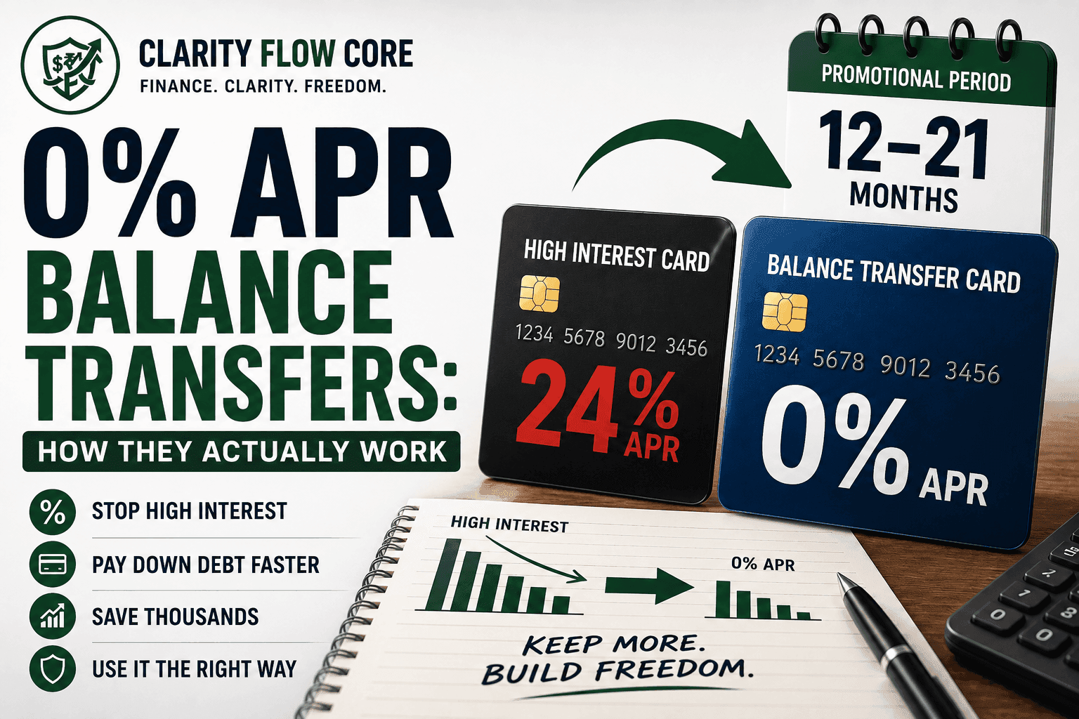 24% interest credit card versus a 0% APR balance transfer fee.