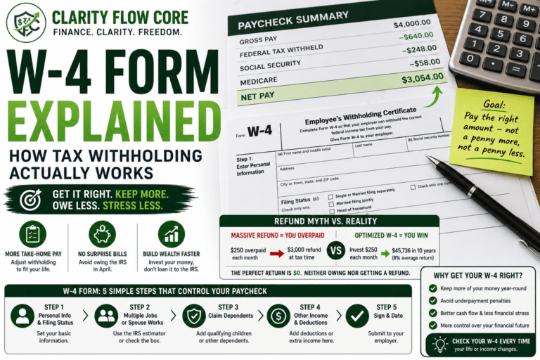 A highlighted tax document showing the exact steps of the W-4 form explained for employees.