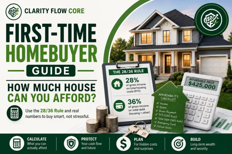 A financial breakdown showing the 28/36 rule to determine how much house can I afford.