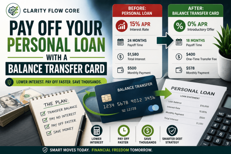 A financial comparison chart showing the math behind a balance transfer personal loan payoff strategy.