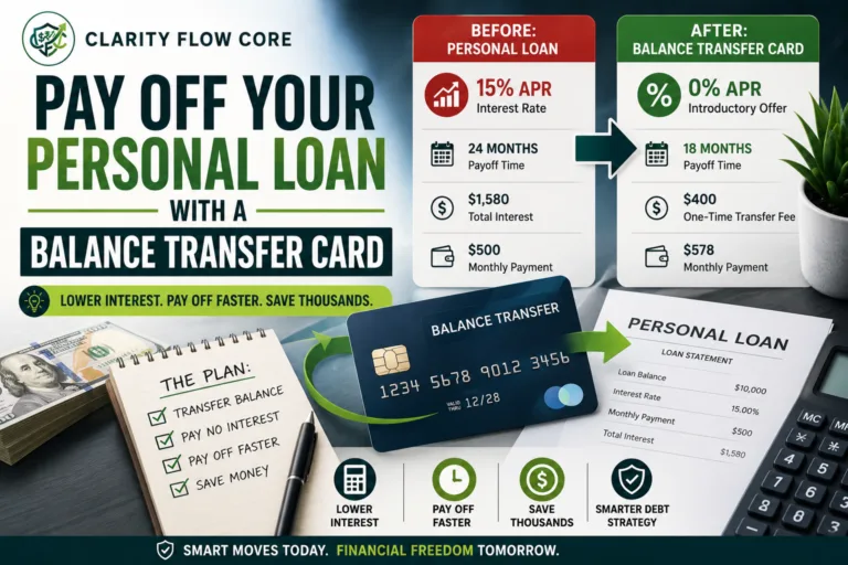 A financial comparison chart showing the math behind a balance transfer personal loan payoff strategy.