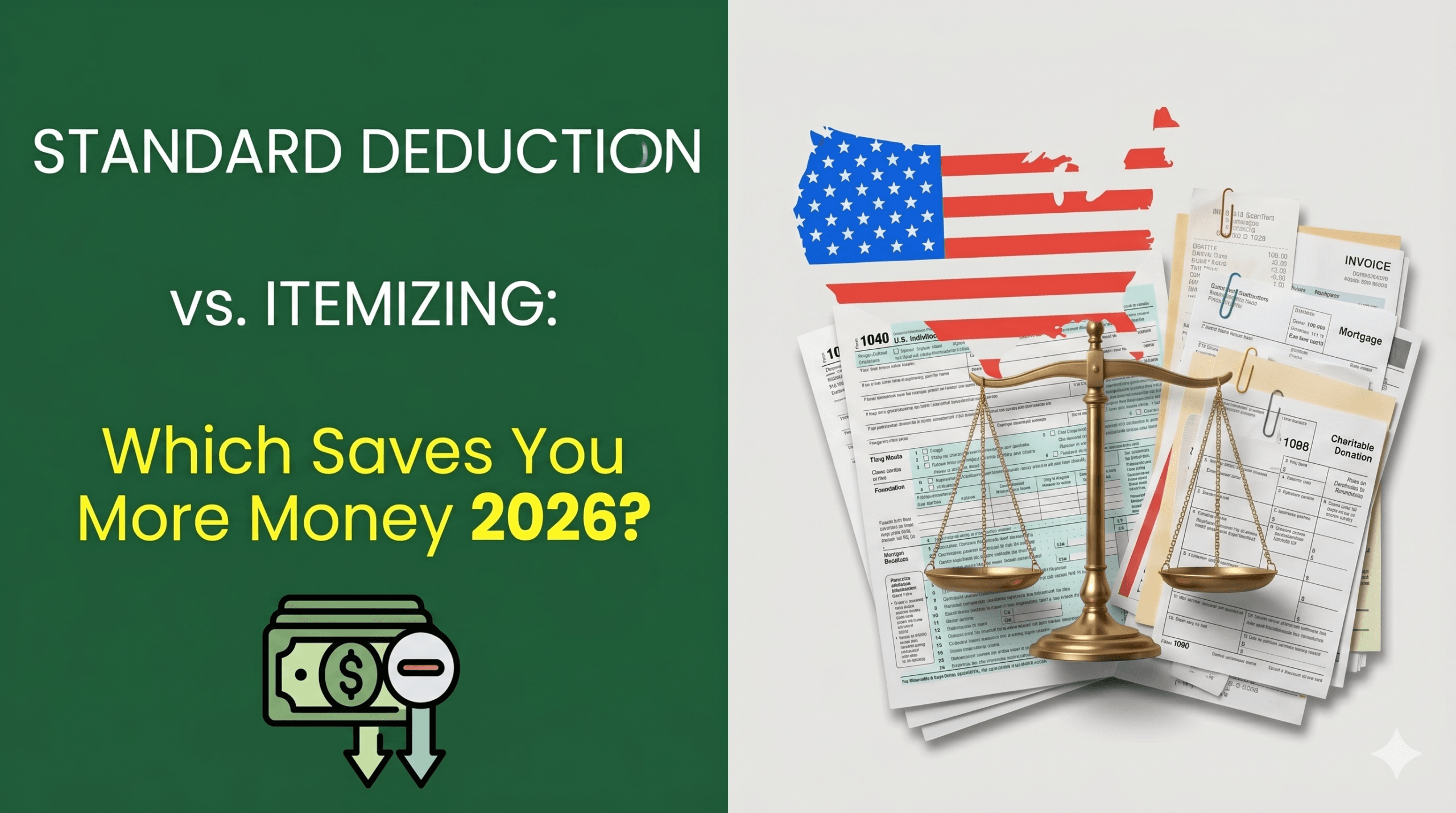 Standard Deduction vs Itemizing Tax Comparison 2026 Blog Image