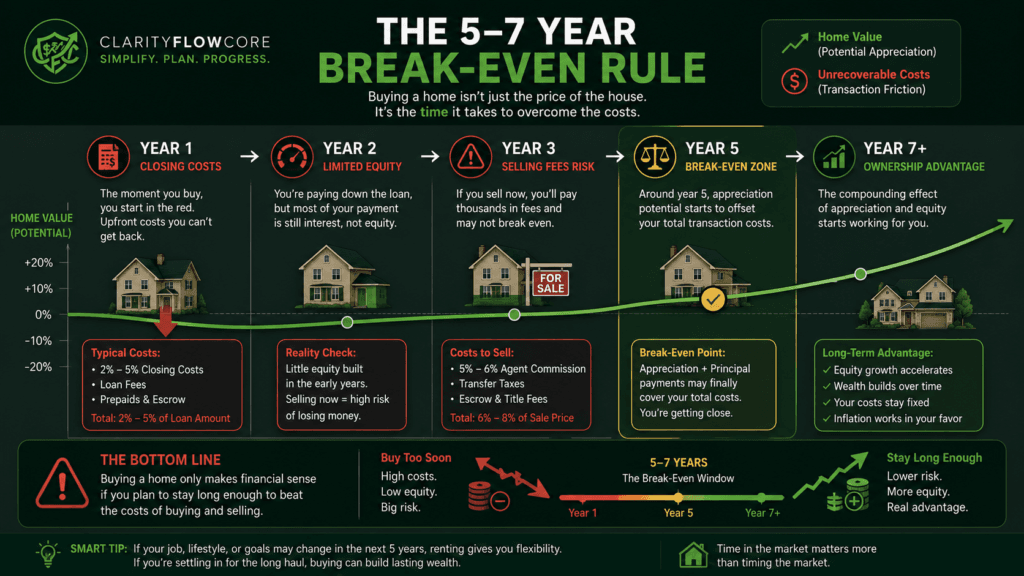 Break Even Rule for renting vs buying a home