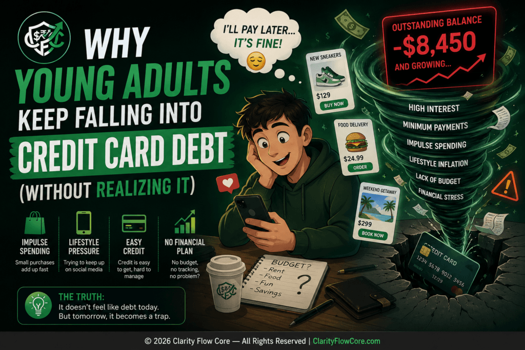 A practical breakdown showing exactly why young adults fall into credit card debt.