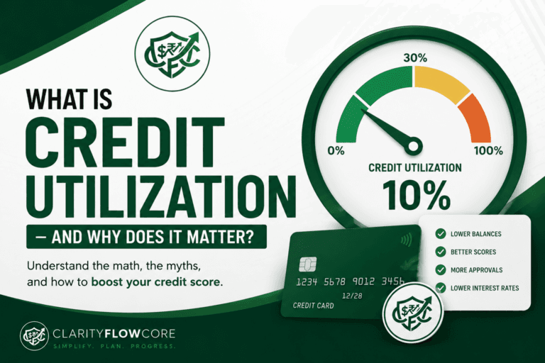 A financial breakdown chart showing the mathematical impact of credit utilization on a FICO score.