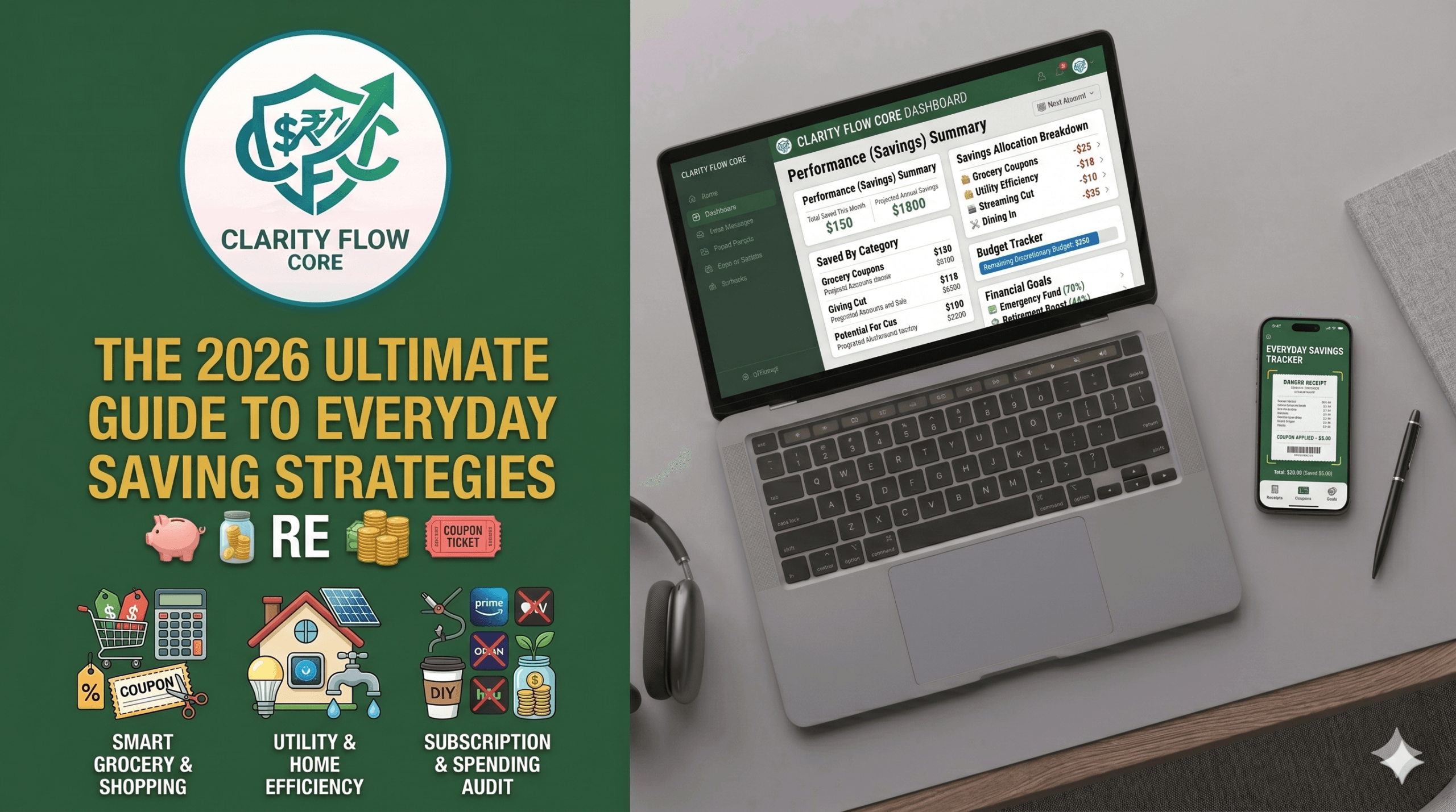 A visual guide to everyday saving strategies showing money automation and budget cutting techniques to build wealth.