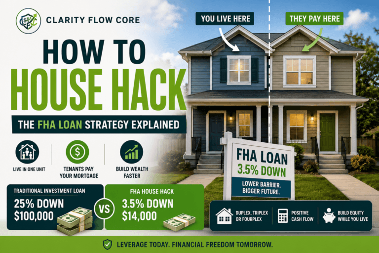 A financial cash flow breakdown showing the exact operational math of how to house hack a multi-family property.