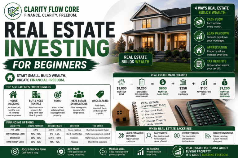 A cash flow spreadsheet showing the operational math of real estate investing for beginners