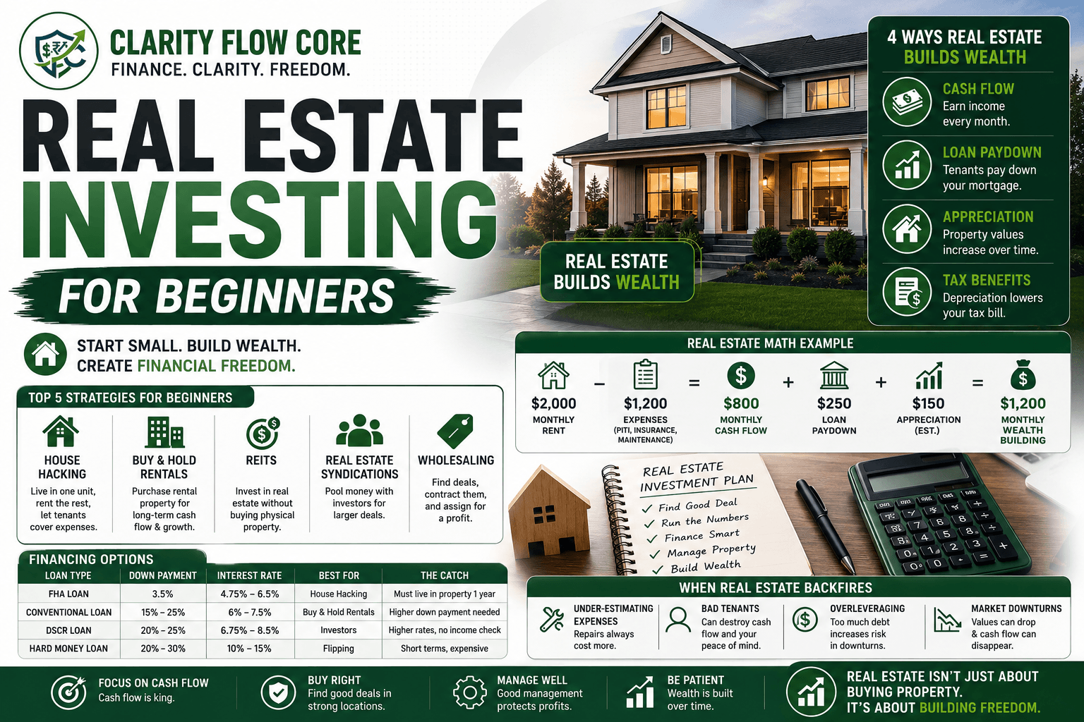 A cash flow spreadsheet showing the operational math of real estate investing for beginners