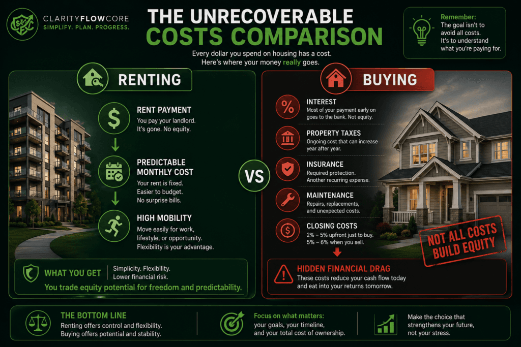 Unrecoverable-Cost-Comparison renting vs buying a home