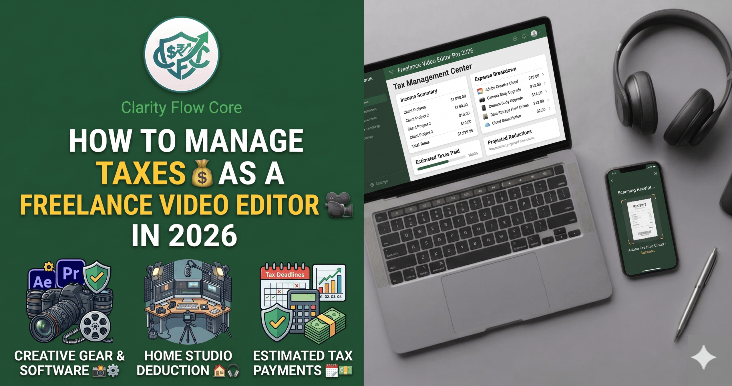manage taxes as a freelance video editor