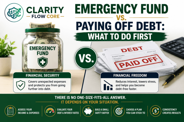 emergency fund vs paying off debt what to do first