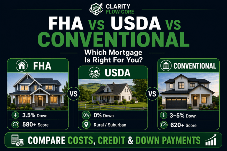 FHA loan vs USDA loan vs Conventional loan