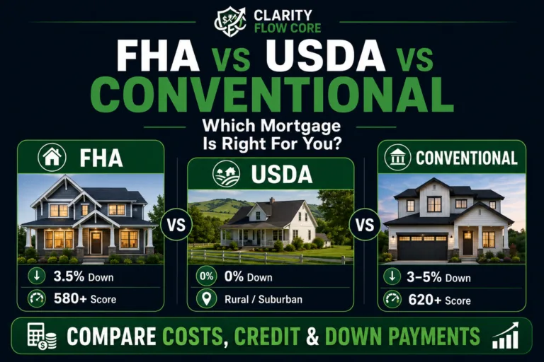 FHA loan vs USDA loan vs Conventional loan