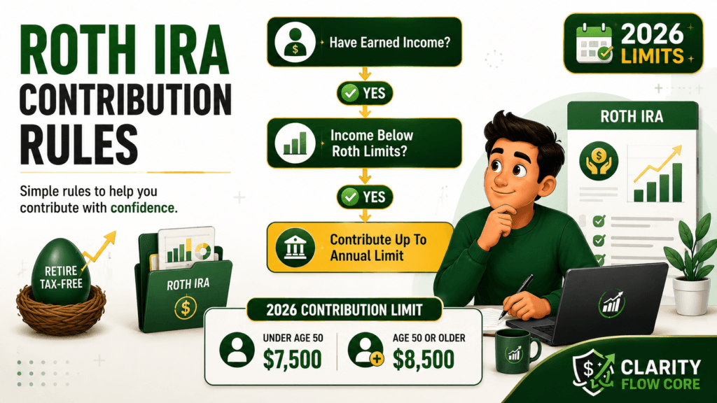 Roth IRA contribution limits 2026 FLOW CHART