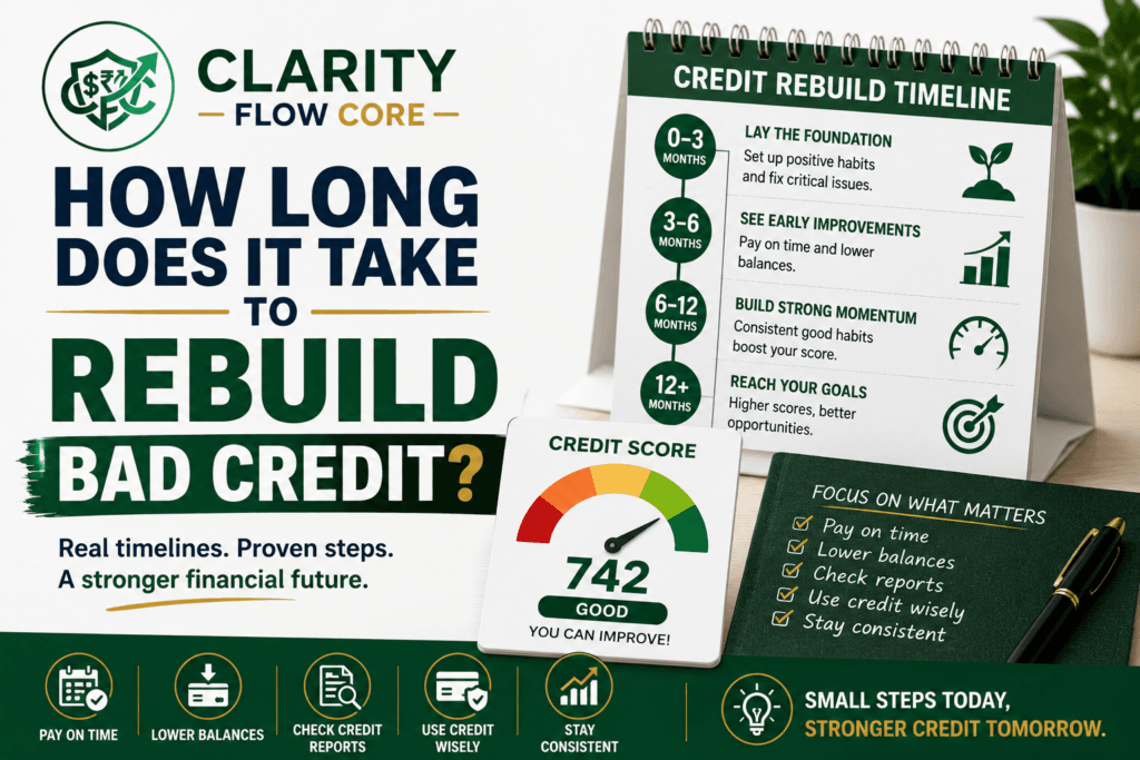 How long does it take to rebuild bad credit and improve your credit score over time