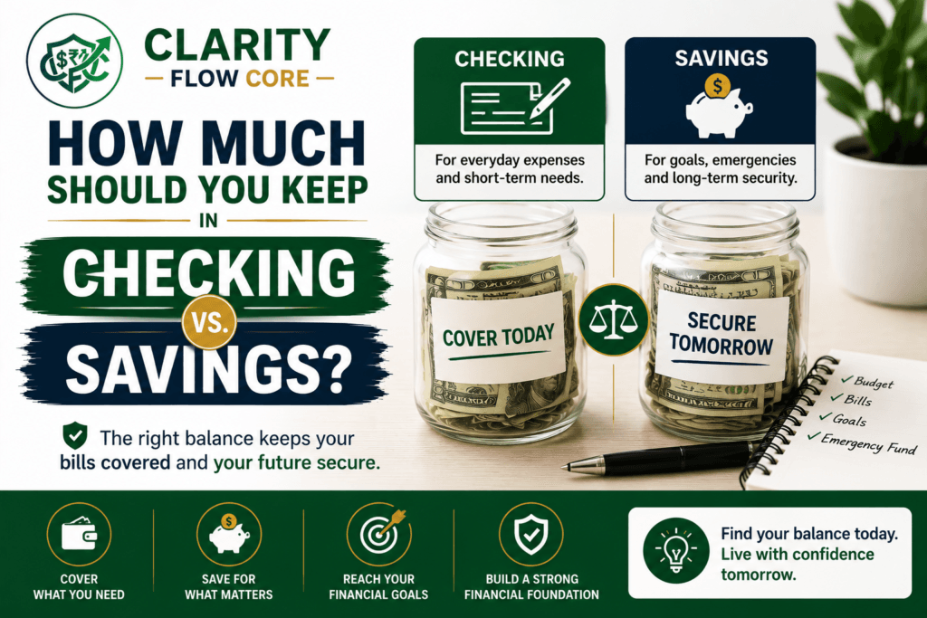 how much should you keep in checking vs savings