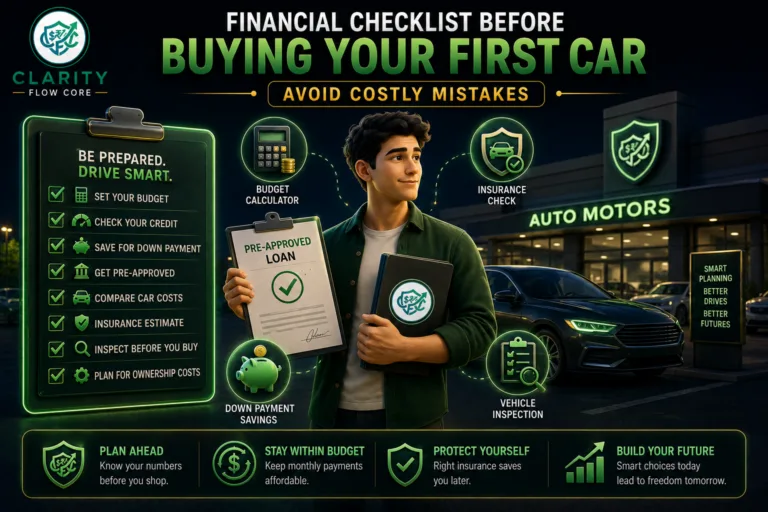 financial checklist before buying your first car